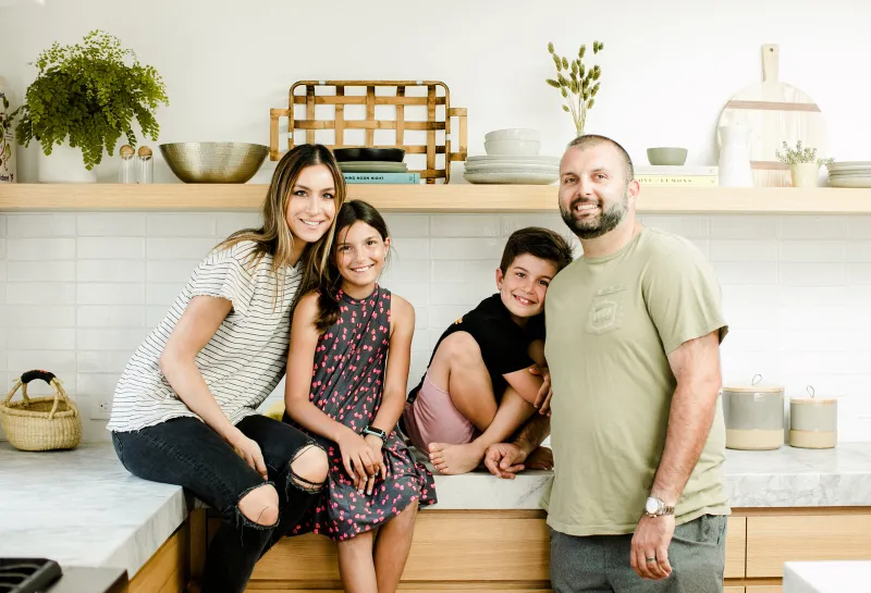 A family together in their kitchen