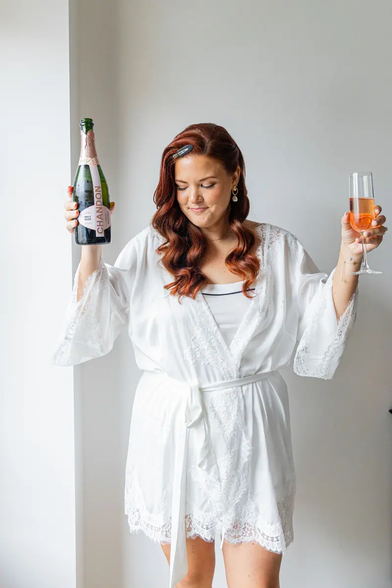 The bride getting ready on the morning of the wedding